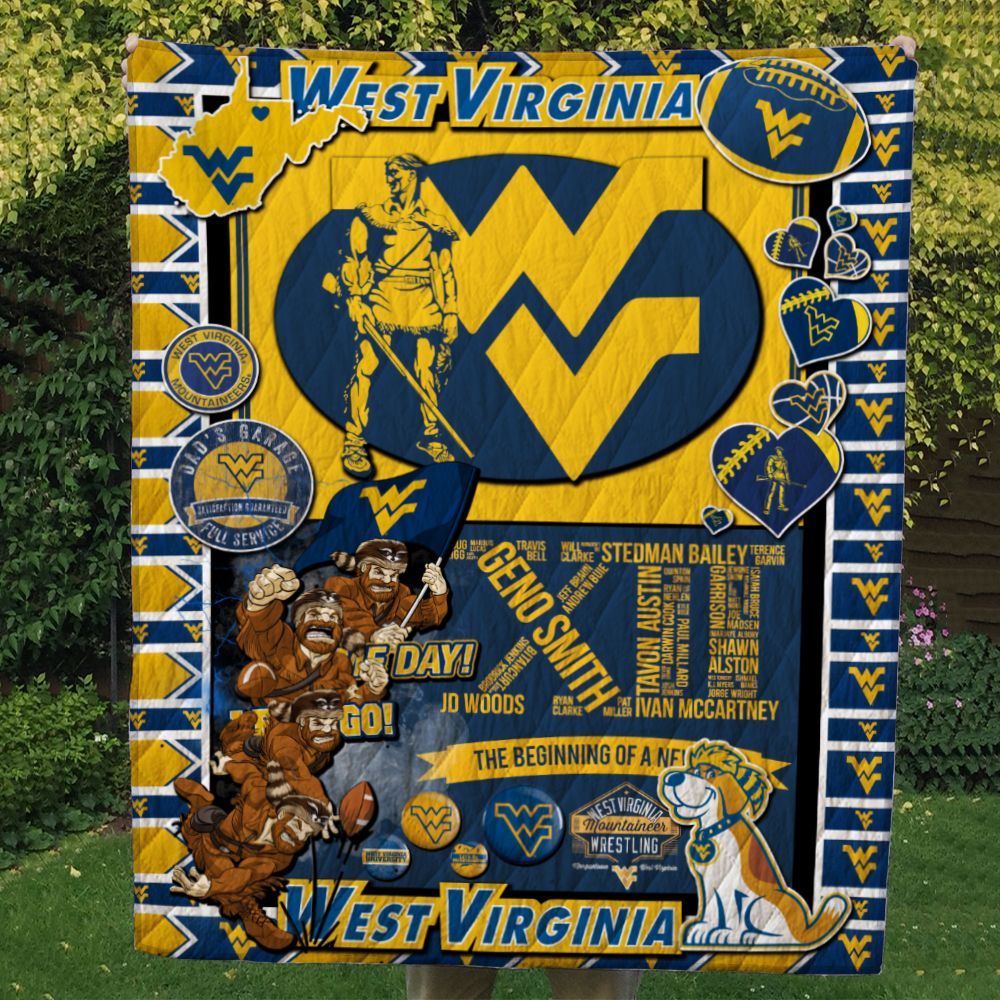 West Virginia Mountaineers Quilt Blanket – Gift For Christmas