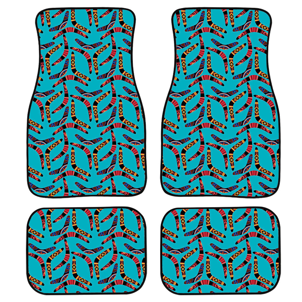 Australian Aboriginal Boomerang Print Front And Back Car Floor Mats, Front Car Mat