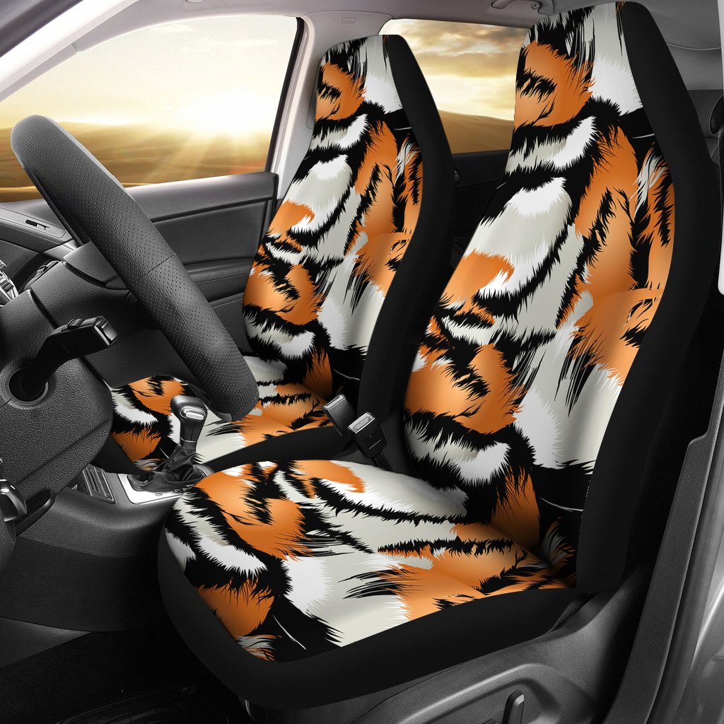 Best Tiger Print Premium Custom Car Seat Covers Decor Protector