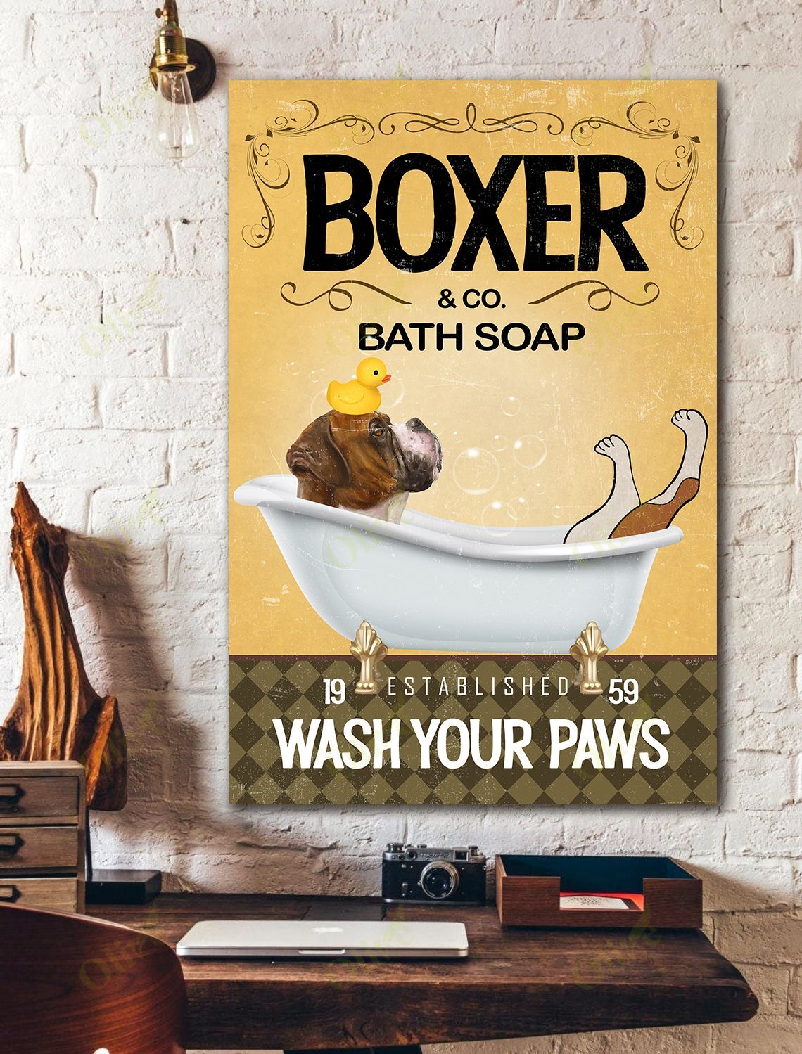 Boxer – Bath And Soap Canvas Wall Art Home Decor