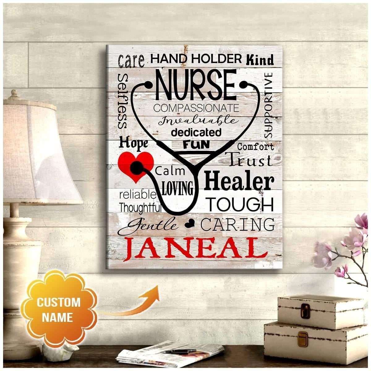 Nurse Custom Name Wall Matte Canvas
