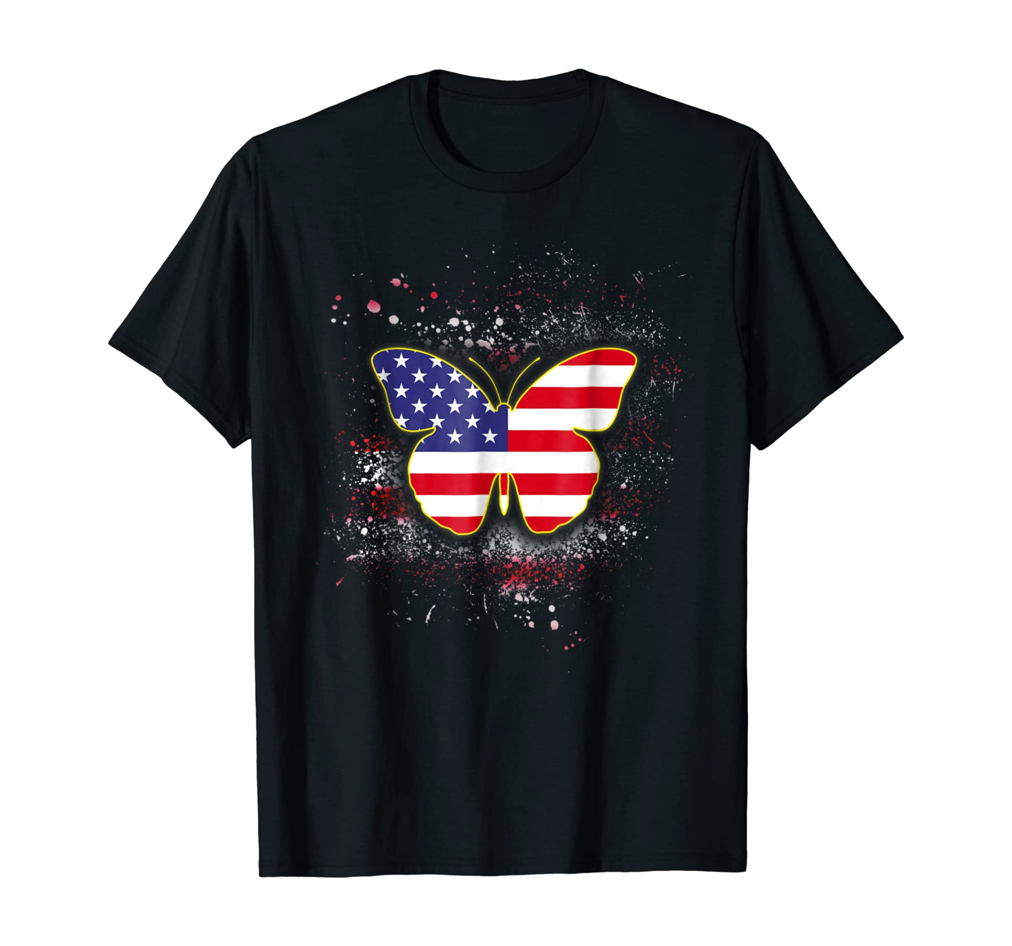 Butterfly Independence day Shirt Patriotic US Flag