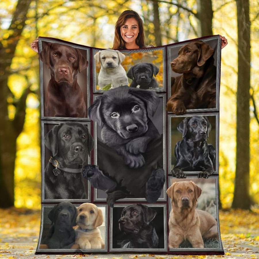 3D Cute Labrador Retriever Puppy Blanket – Custom Blanket / Personalized Blankets / Photo Blanket – Fleece Blanket / Sherpa Blanket