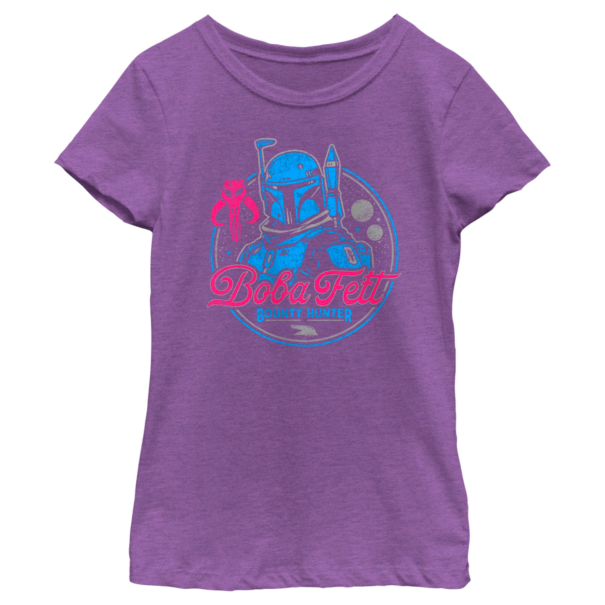 The Book Of Boba Fett Girl’S Bounty Hunter Distressed Retro Logo  T-Shirt