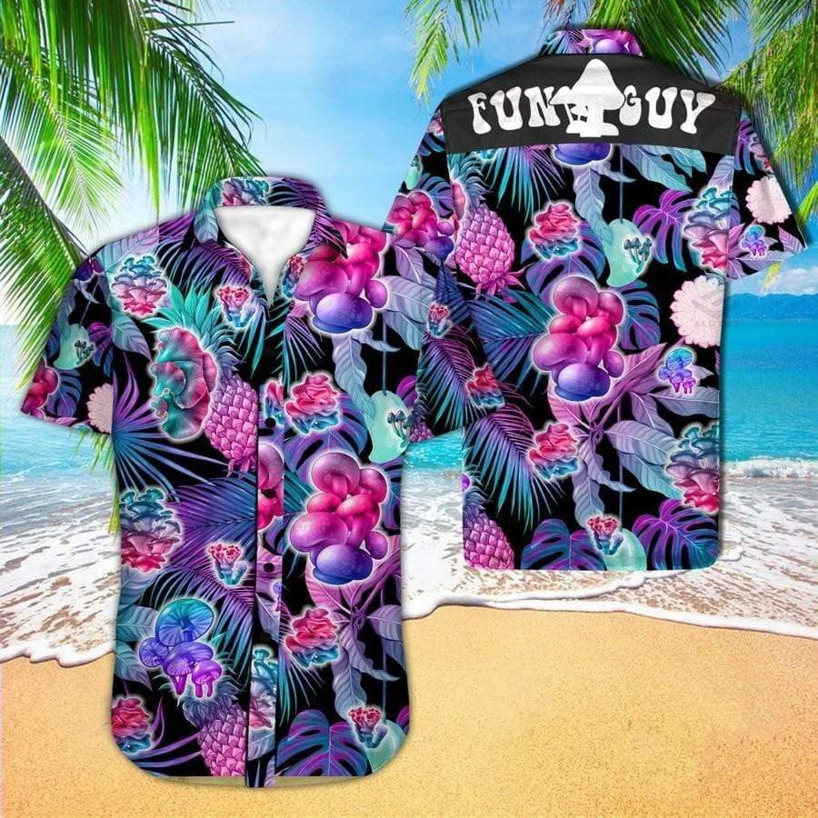 Hawaii Aloha Shirt Made In Mushroom Funny Guy Ha7799