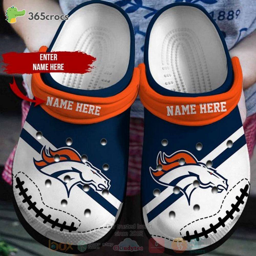 Denver Broncos Nfl Custom Name Crocss Clog Shoes