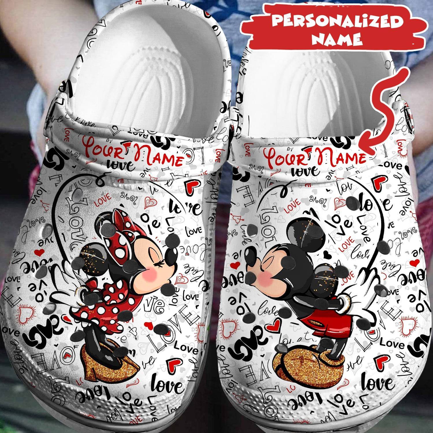 Design Your Disney Magic: Personalized Mickey Minnie Crocss 3D Clog Shoes