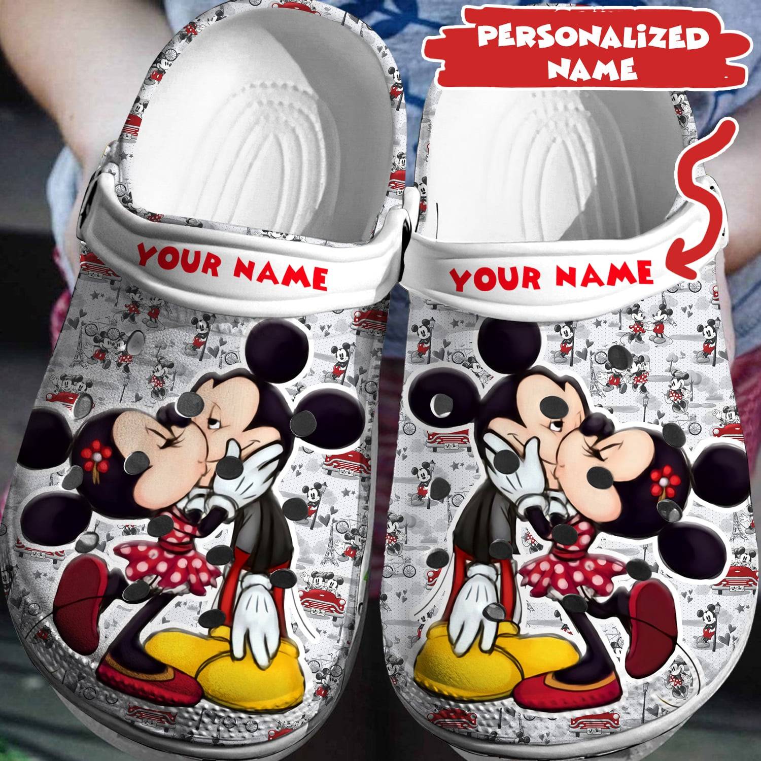 Design Your Disney Style: Personalized Mickey Minnie Crocss 3D Clog Shoes