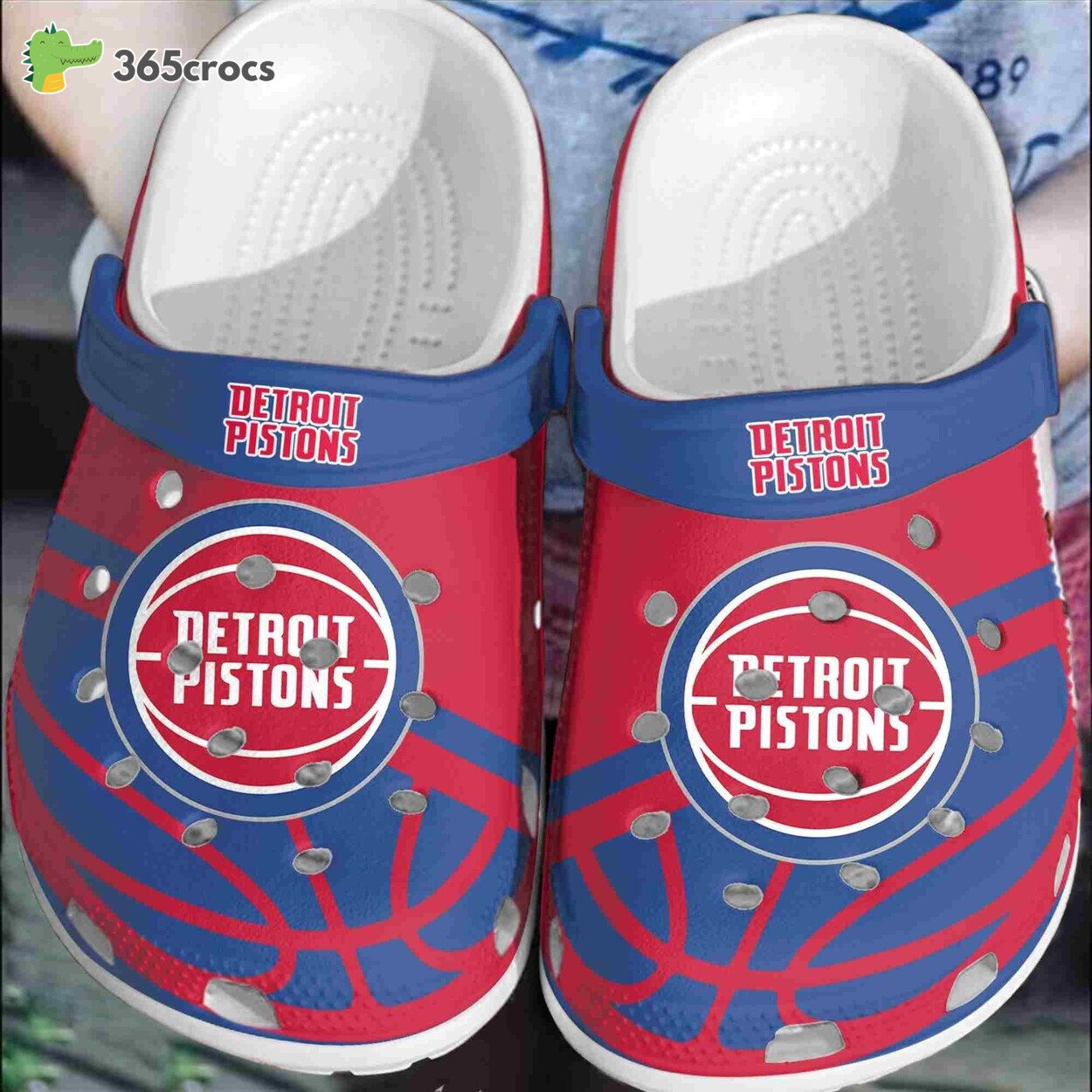 Detroit Pistons Basketball Club Shoes Clogs Comfortable Crocss