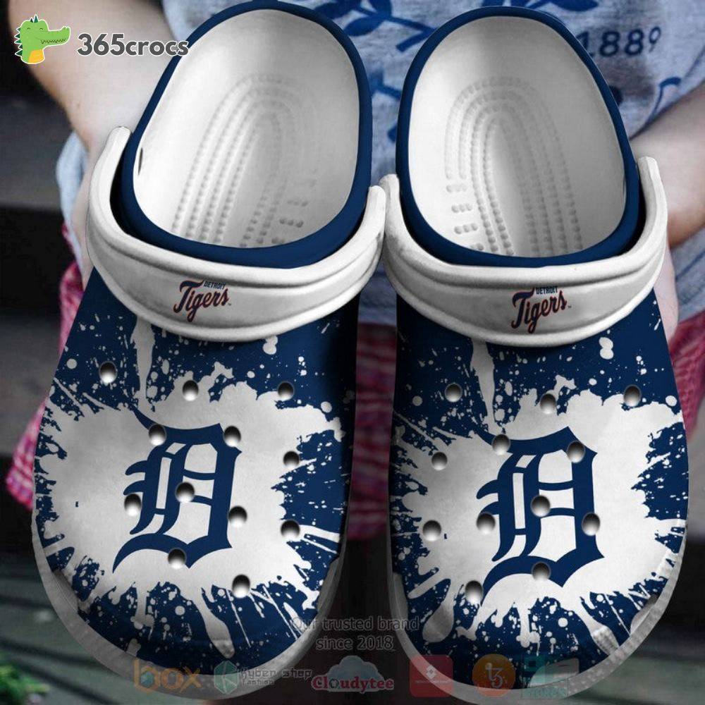 Detroit Tigers White-Navy Mlb Crocss Clog Shoes