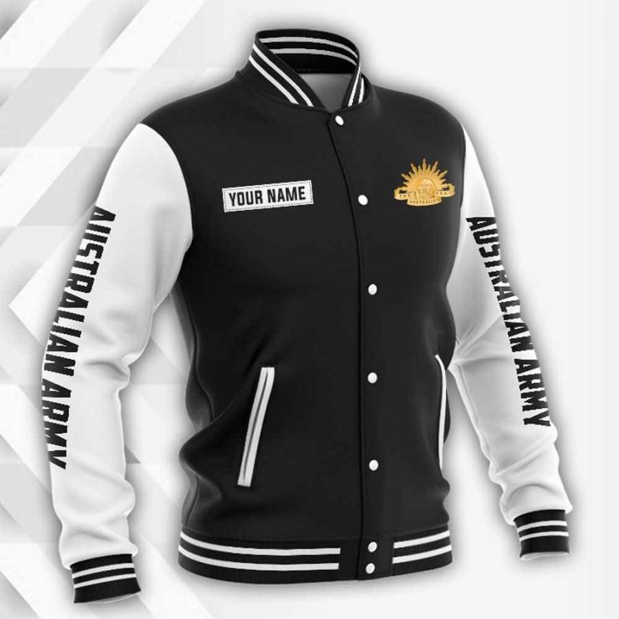 Custom Name Australian Army Baseball Jacket Hoodie