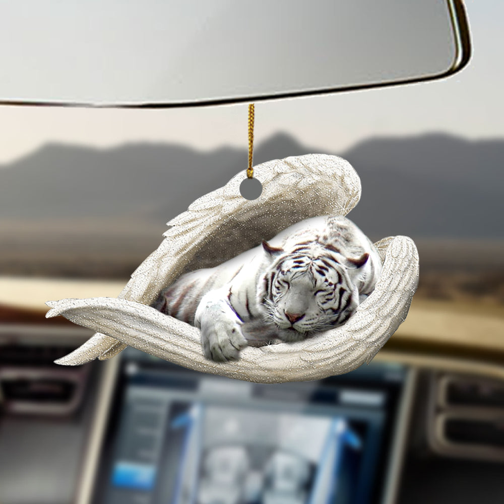 White Tiger Sleep Angle White Tiger Lovers Car Hanging Ornament Hg