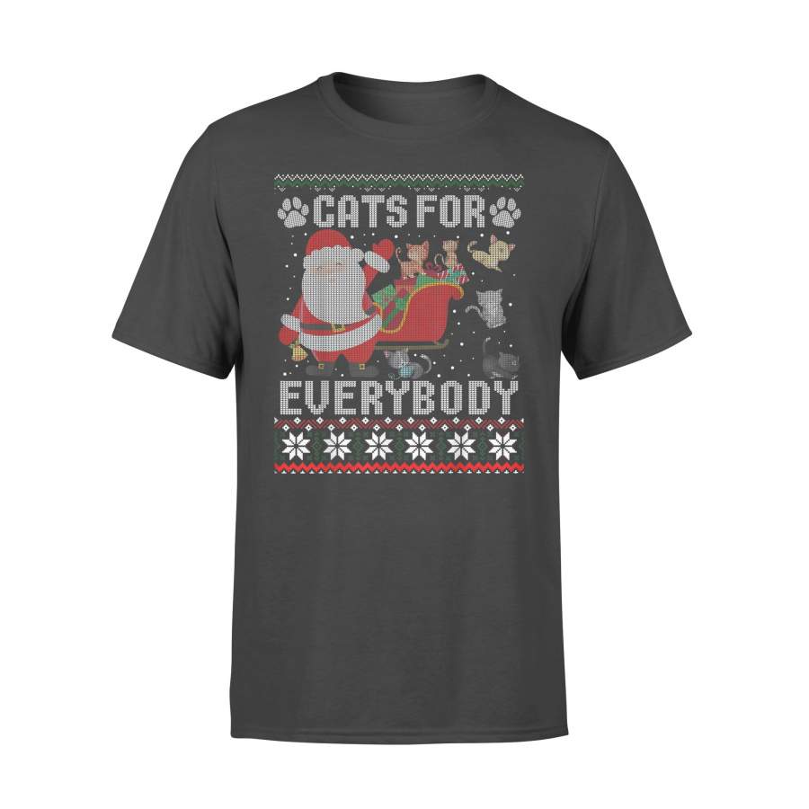 Cats For Everybody Christmas Cute Cat Lover Ugly Sweater T-Shirt – Standard T-shirt