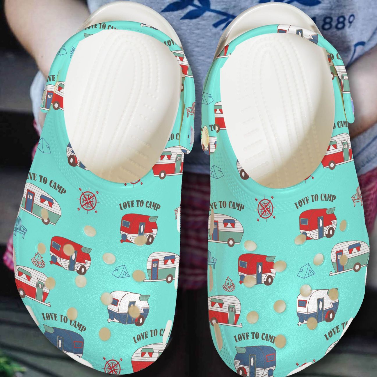 Camping Personalized Clog, Custom Name, Text, Color, Number Fashion Style For Women, Men, Kid, Print 3D Love To Camp V2