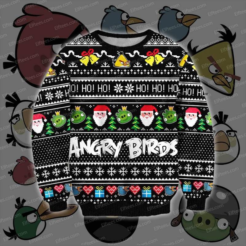 Angry Birds Knitting Pattern 3D Print Ugly Christmas Sweater – TR02