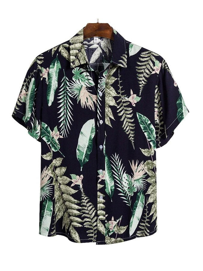 Inexpensive Vintage Floral Men Print Hawaii Shirt Ha1925