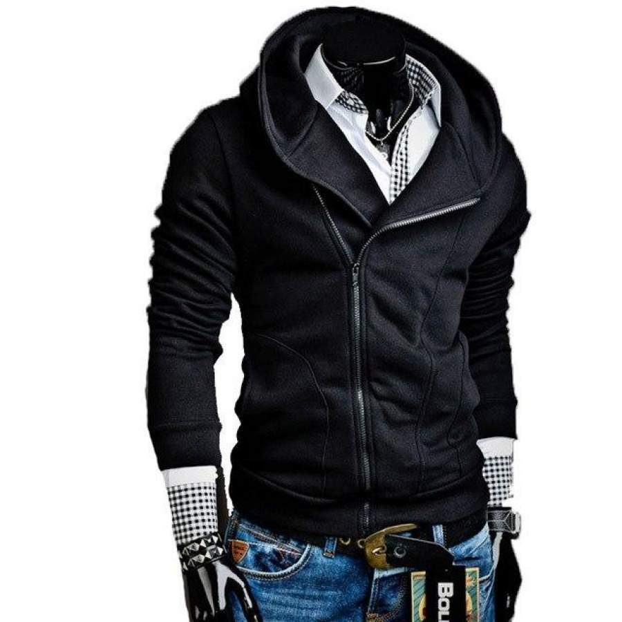 T-bird Sweatshirts Men 2018 Brand Male Hoodies Oblique Zipper Sweatshirt Mens Pullover Hoodie Autumn Winter Tracksuit Moletom