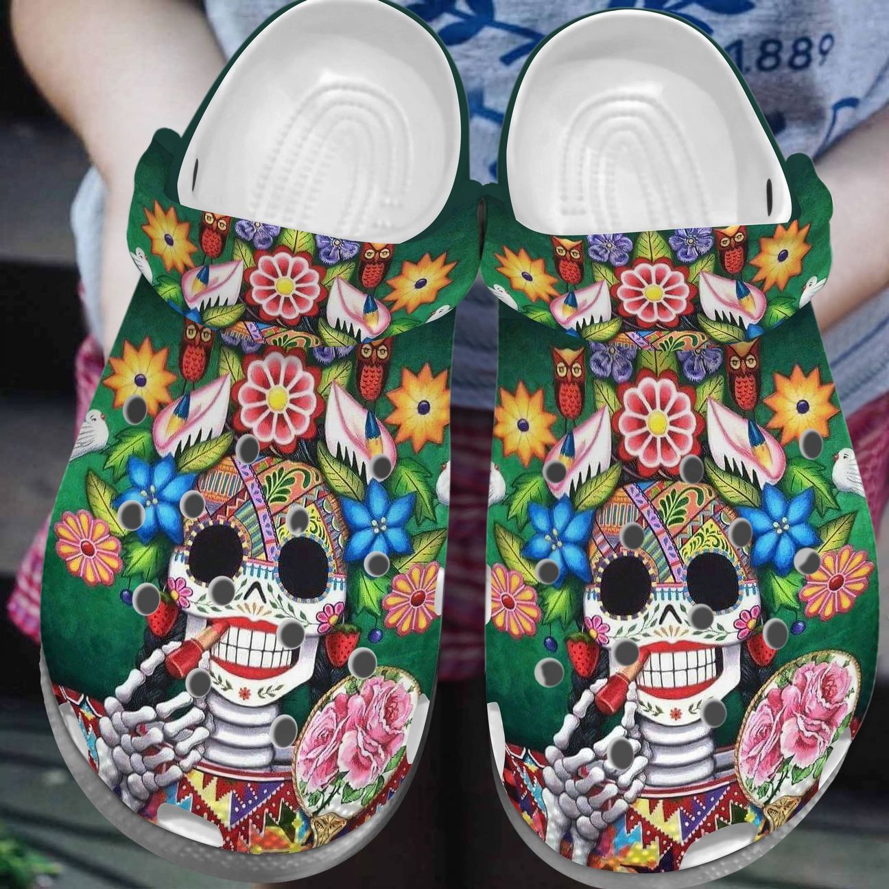 Skull Personalized Clog, Custom Name, Text, Color, Number Fashion Style For Women, Men, Kid, Print 3D Lady Danger