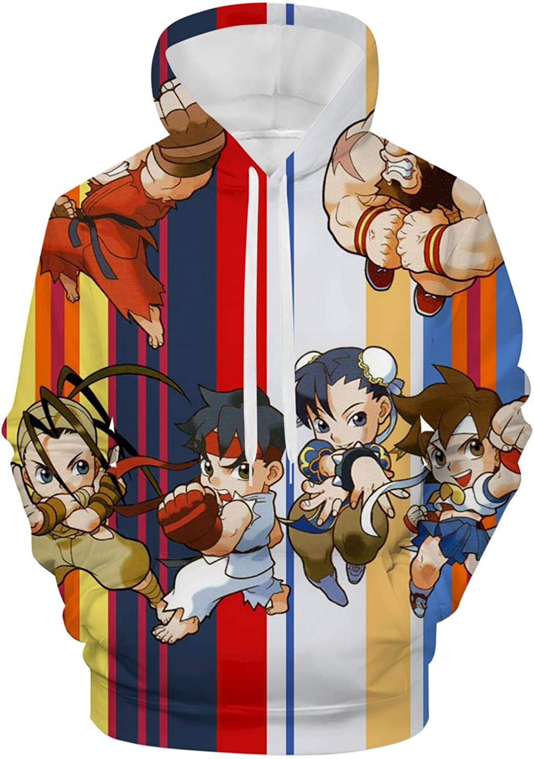 Street Fighter Hoodie – Cartoon Characters 3D Print Pullover with Pockets