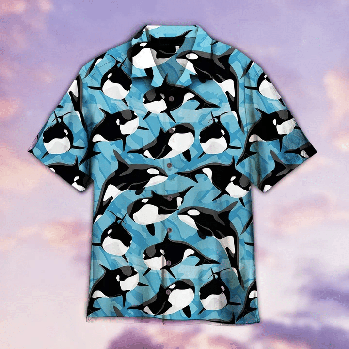 Realistic Killer Whale Hawaiian Aloha Shirts