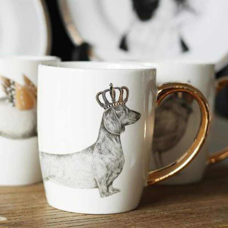 Tea coffee mugs ceramic creative Crown animal Juice milk mug home