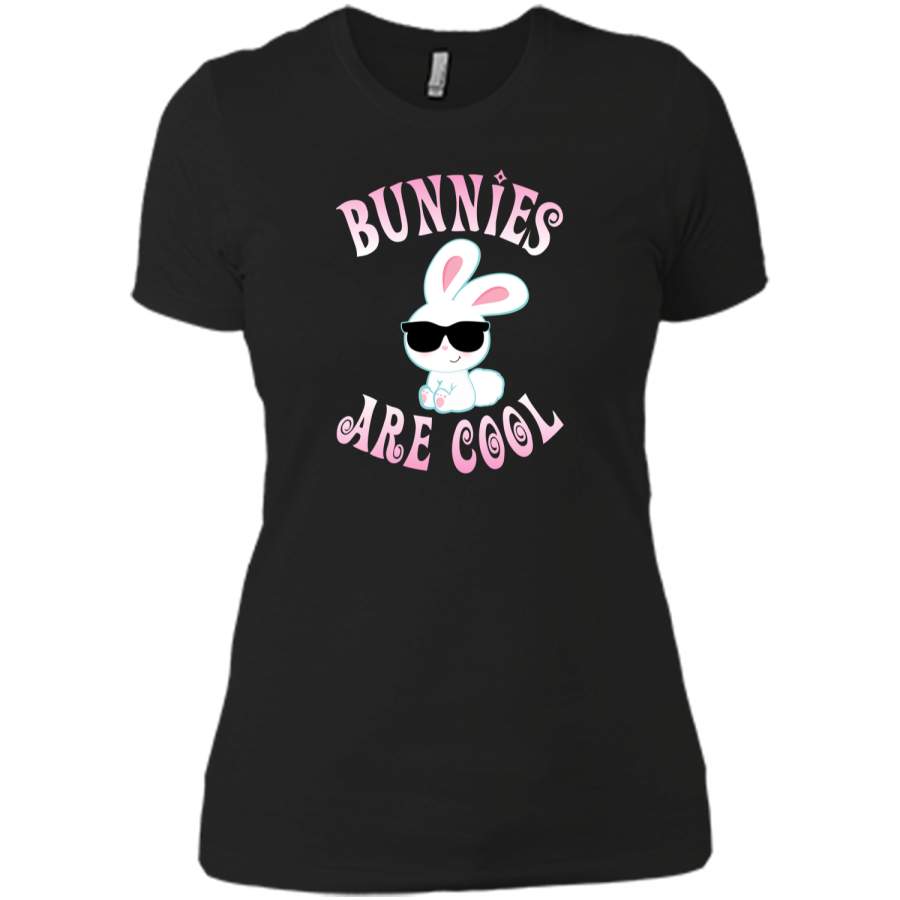 Bunny Shirt Bunnies Are Cool Cute Bunny Tee Girl Easter Gift Next Level Ladies Boyfriend Tee