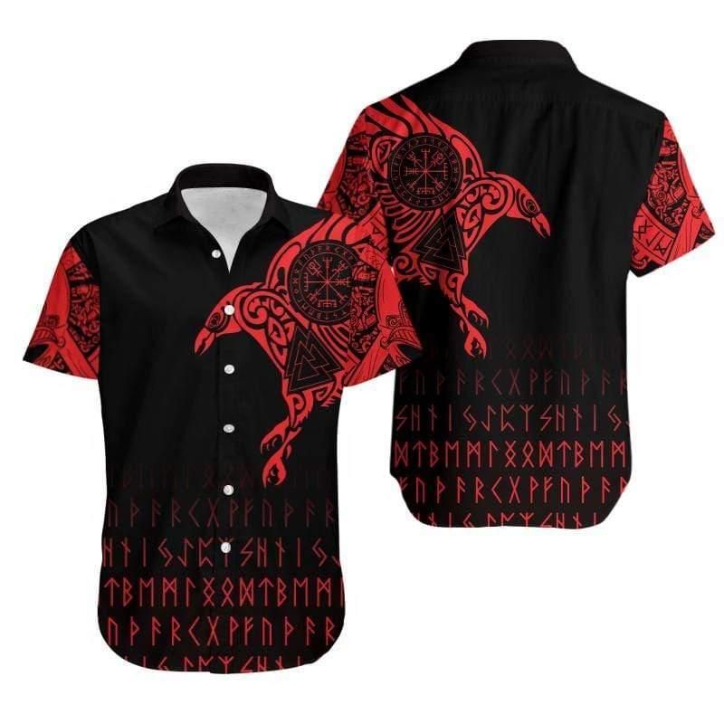 Amazing Viking Red Aloha Hawaiian Shirt Colorful Short Sleeve Summer Beach Casual Shirt For Men And Women