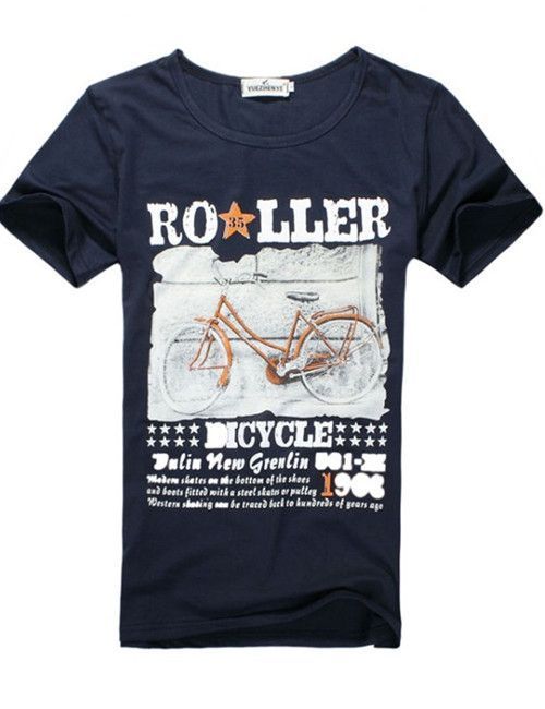 7 01 High Quality New Letter Bike Printing S Shirt