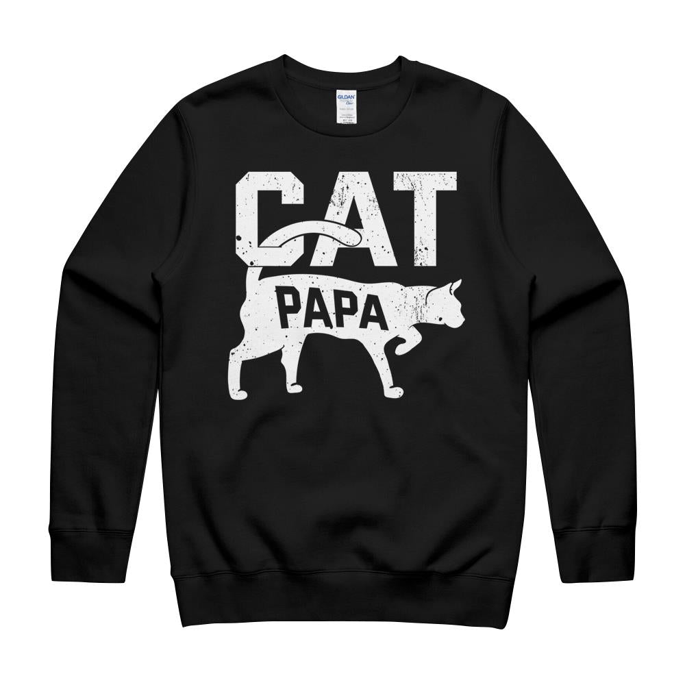 Cat Papa Kitten Pet Owner Meow Father’S Day T-Shirt Crewneck Sweatshirt