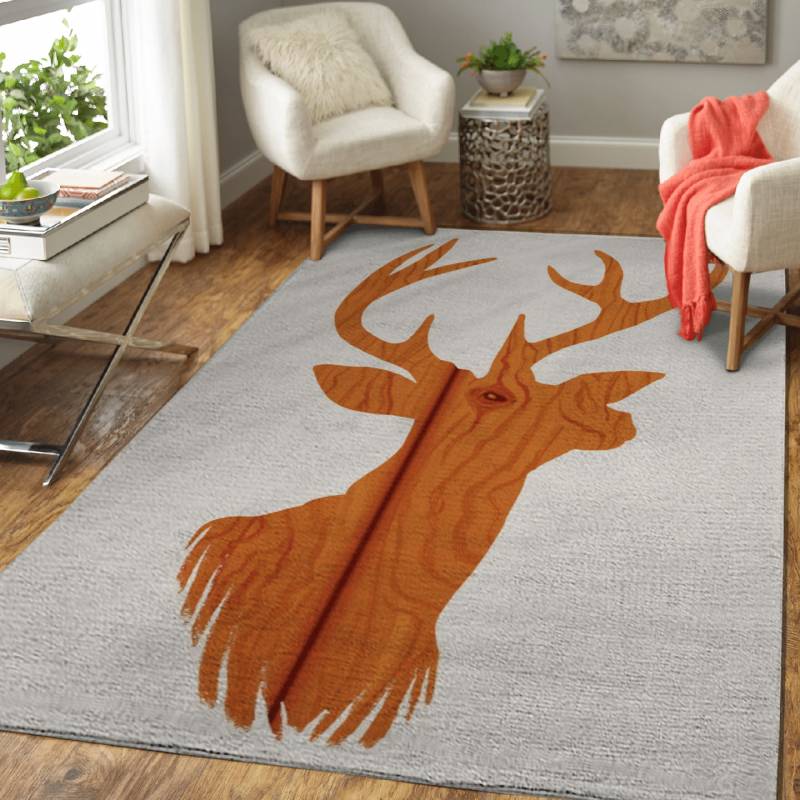 Wooden Deer – Animals Area Rug Carpet