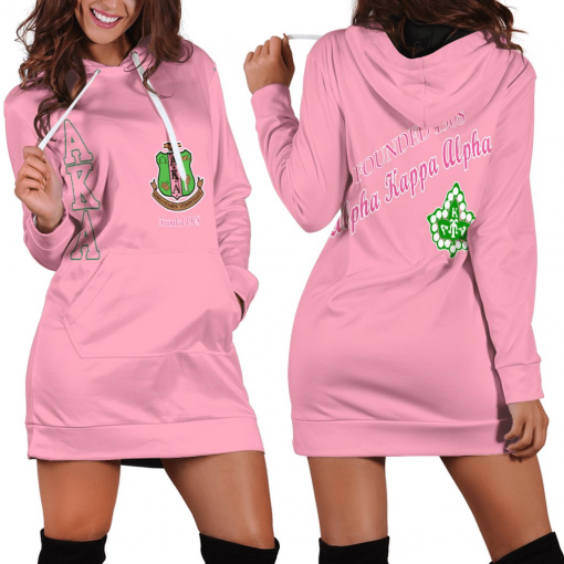 Alpha Kappa Alpha Founded 1908 Light Pink Hoodie Dress