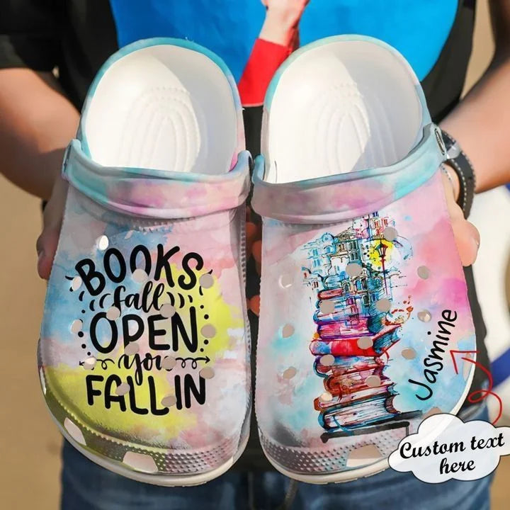 Reading Crocs – Reading Personalized Books Fall Open Clog Shoes For Men And Women