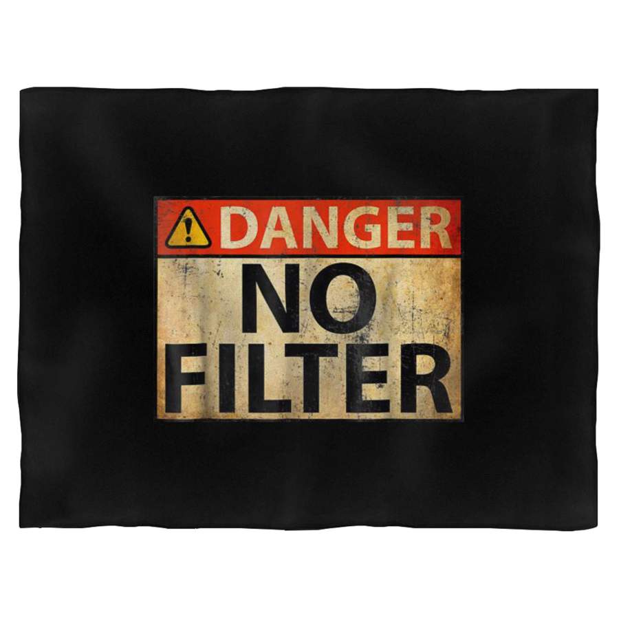 Danger No Filter Warning Sign Blanket