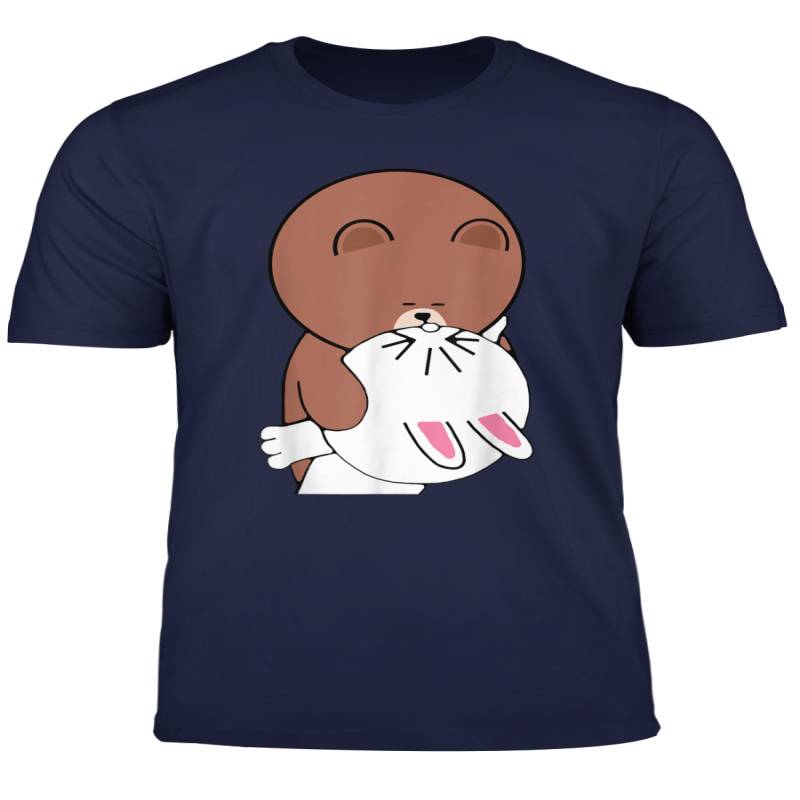 Cute Brown Bear Cony Bunny Rabbit Lovers Love Romantic Kiss T Shirt