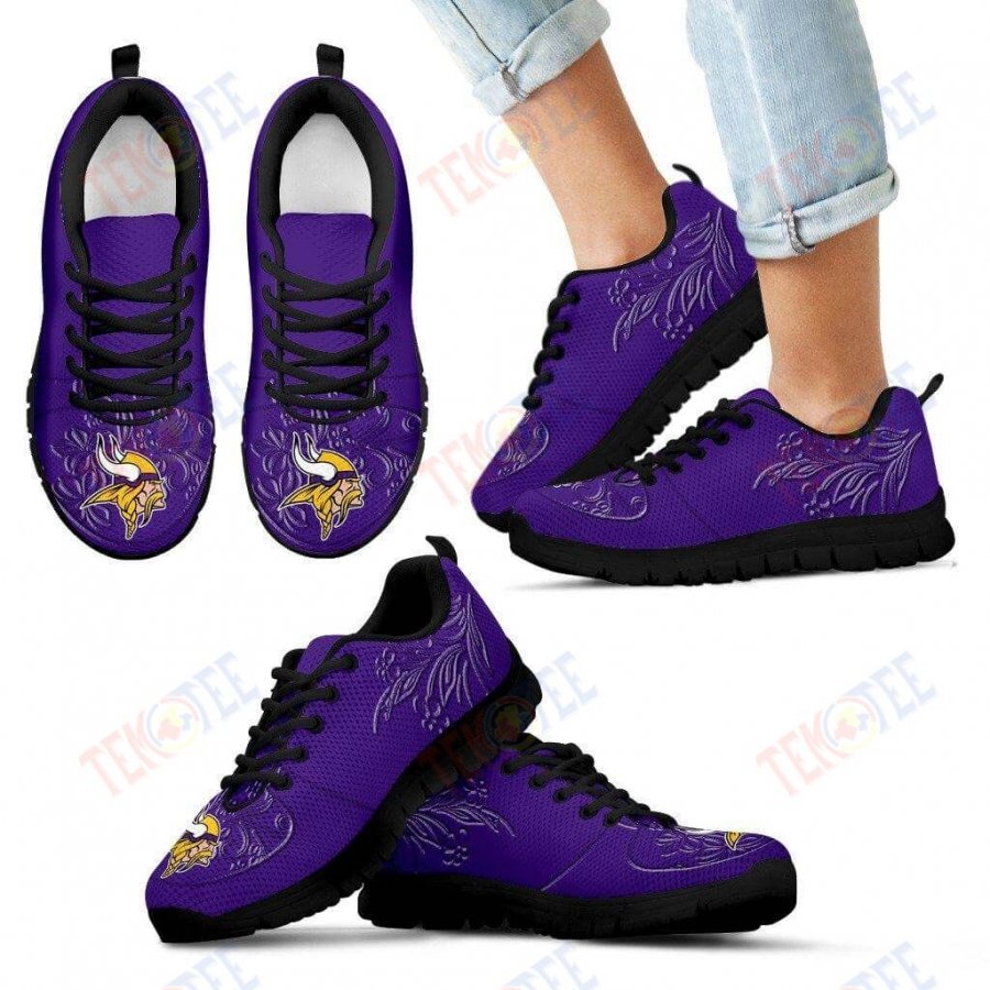 Mens Womens Minnesota Vikings Sneakers Lovely Floral Print Sneaker Running Shoes For Men Women TDT688