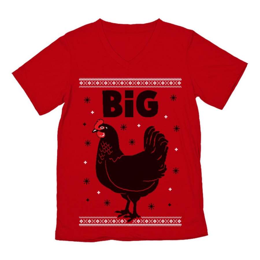 Big Black Cock Ugly Christmas V-Neck T-Shirt