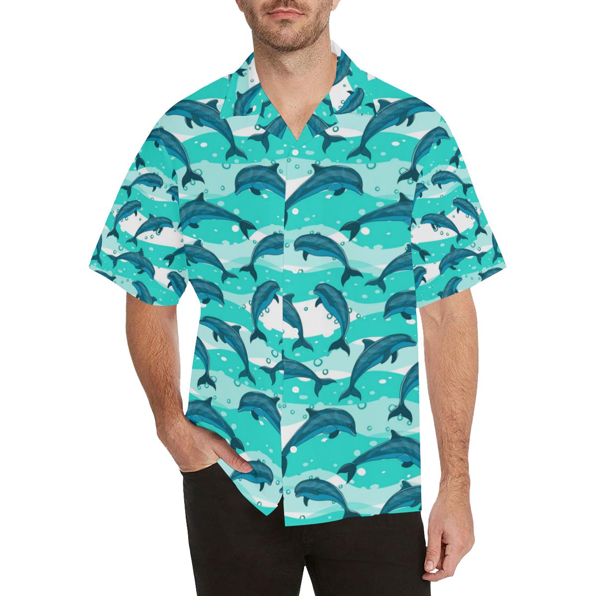 Dolphin sea pattern Men’s All Over Print Hawaiian Shirt