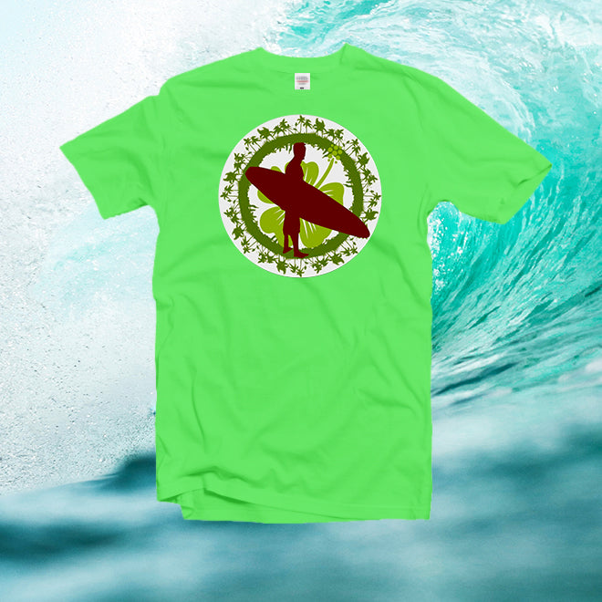 Surf Hibiscus Flower Surfer Beach,Unisex Classic Tshirt,Kids Tshirt