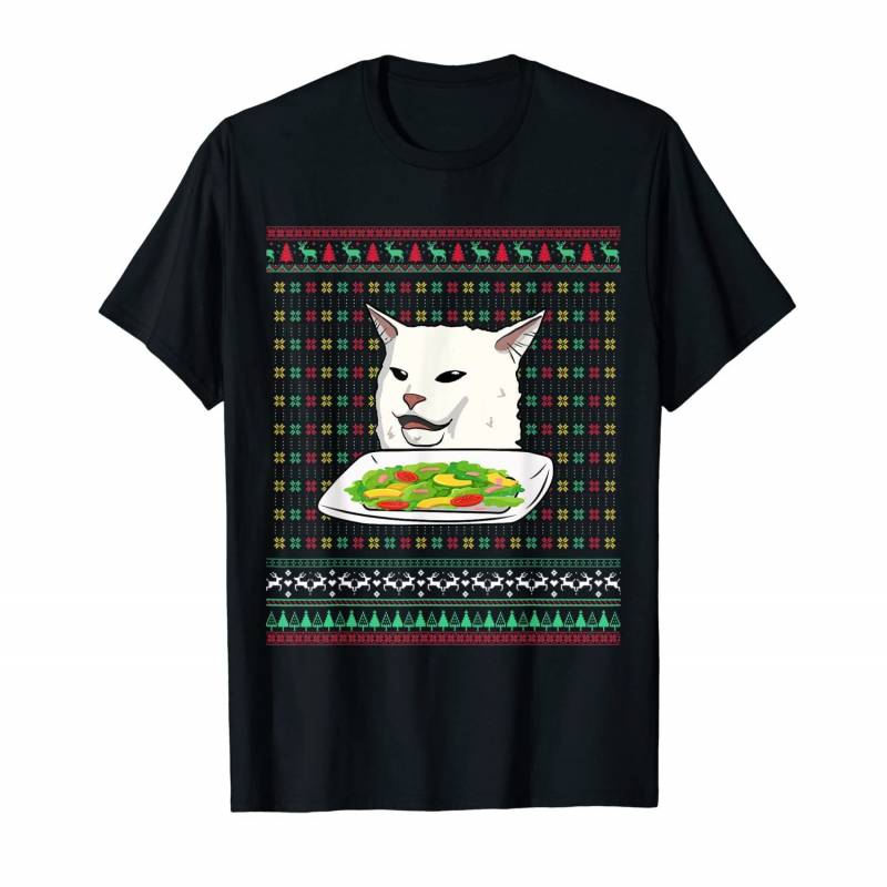 Woman Yelling At A Cat – Funny Ugly Christmas Meme T-shirt