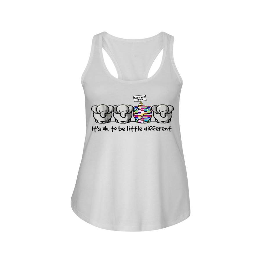 It’s Ok To Be Little Different For Elephant Lovers Ladies Flowy Tank