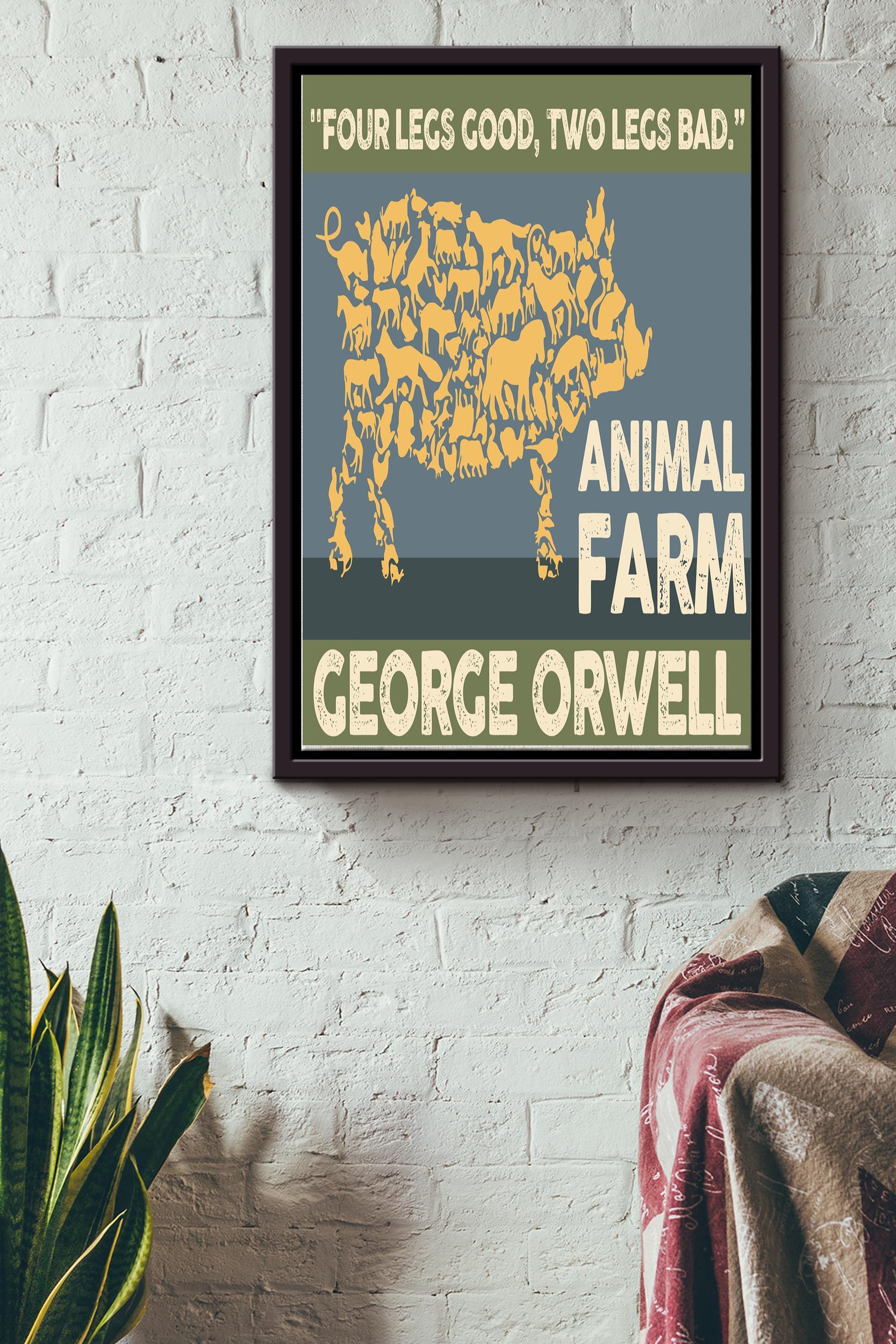 Animal Farm George Orwell Poster – Magazine Cover Wall Art – Gift For Readers Farmers Herdsman Stockman Home Decor Framed Matte Canvas