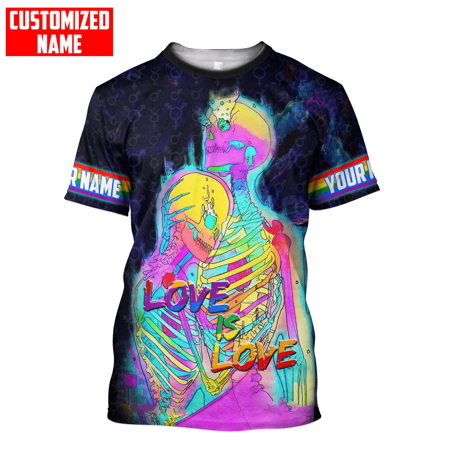 Tmarc Tee Personalized Lgbt Love Is Love Skull Lovers All Over Printed Unisex Shirts
