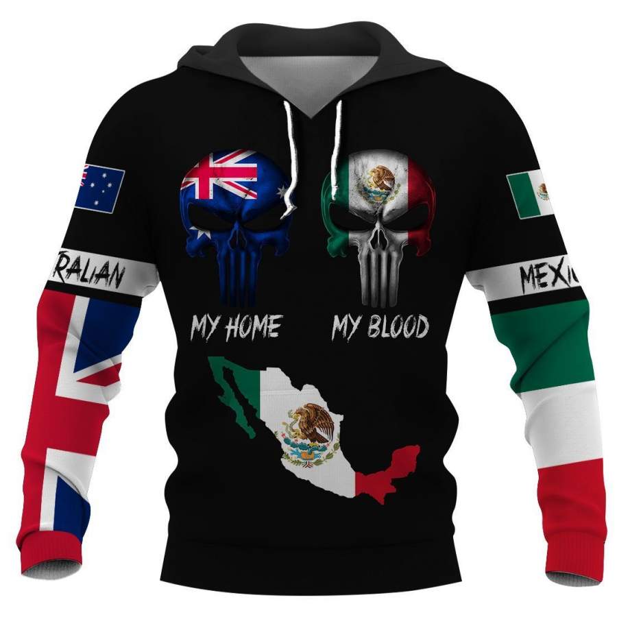 Australian my home mexican my blood hoodie 3D Full Printing