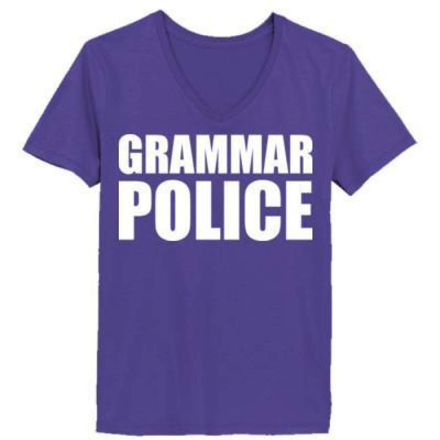 AGR Grammar Police Teacher English – Ladies’ V-Neck T-Shirt