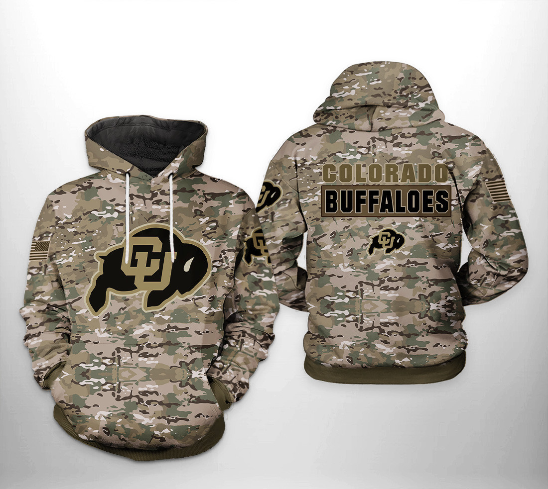 Colorado Buffaloes Ncaa Camo Veteran Hoodie & Zip Hoodie