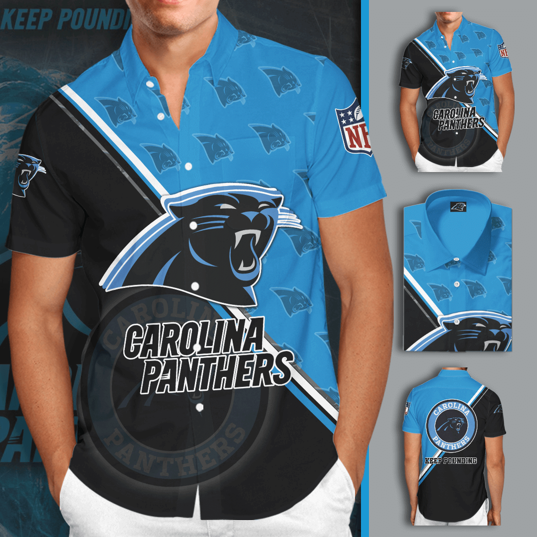 Personalized Carolina Panthers Football Team All Over Print 3D Hawaiian Shirt-Blue-Tph