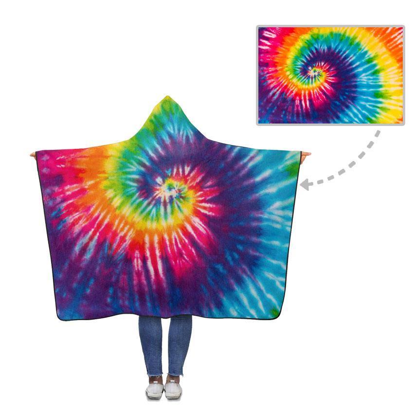 Custom Photo Rainbow Hooded Blanket