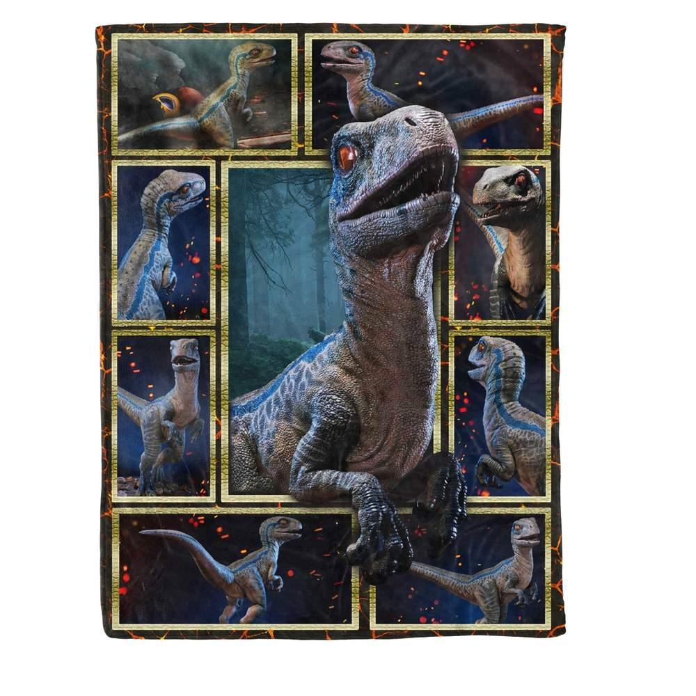 Animal Velociraptor Dinosaur Fleece Blanket Family Gift Home Decor Bedding Couch Sofa Soft And Comfy Cozy