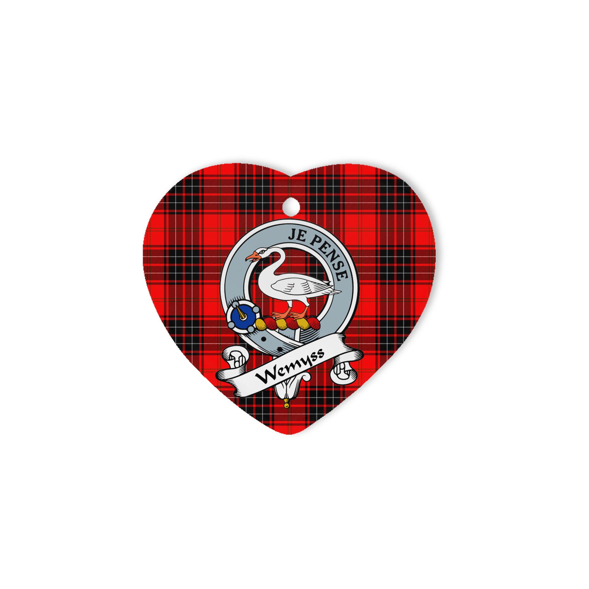 Wemyss Scottish Clan Badge Plaid Ornament Gift. Christmas Tree Ornament Wemyss Clan Tartan Ornament Great Christmas Ornaments Gift Heart Ornament