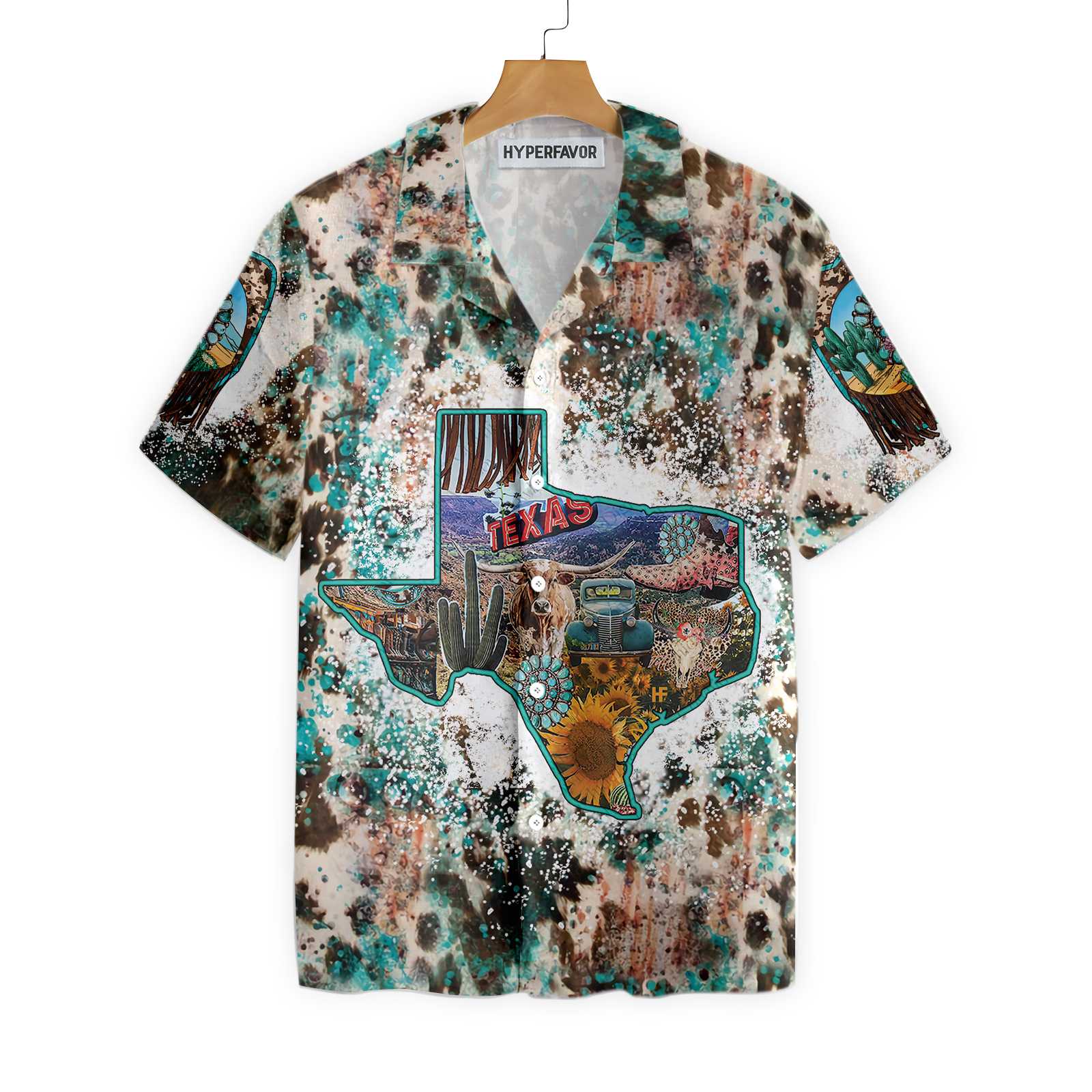 Texas Cowhide Map Hawaii Unique Shirt For Lovers Ha51375